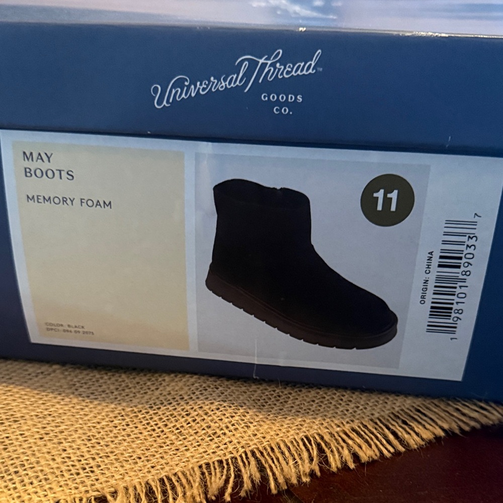 Universal Thread Black Memory Foam Ankle Boots NWT - image 1